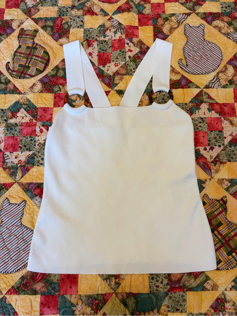 Bar III- White Knit Cross Back Tank
